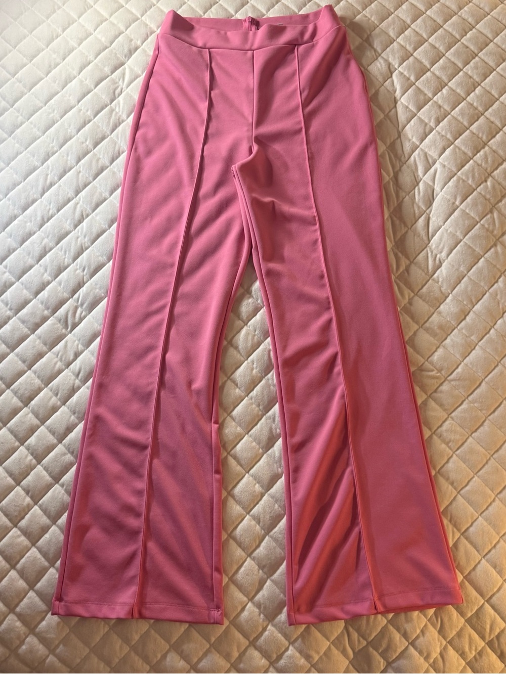 Fashion Nova Pink High Waisted Flare Pants Center Seam Trouser Size XL